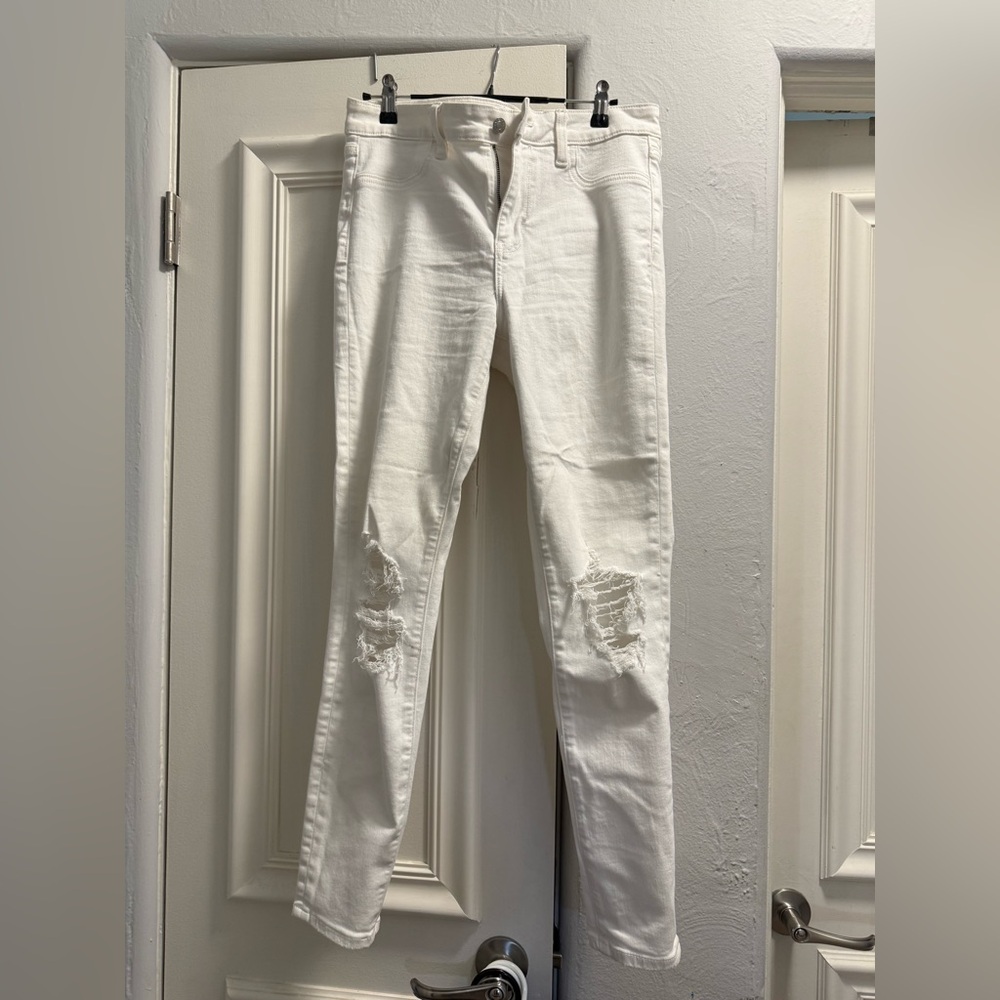 White Distressed Skinny Jeans